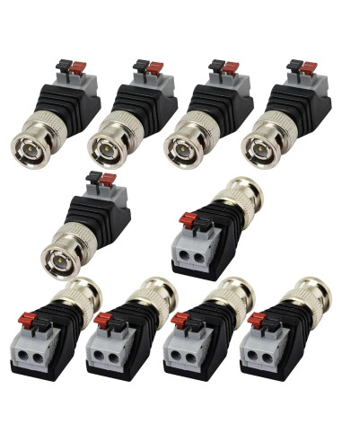 10 Conectores Macho BNC Sopepoyie para CCTV y Video