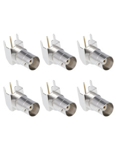 Conector RF Coaxial BNC Femenino en Ángulo Recto uxcell - 6PCS