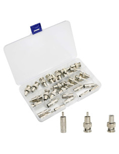 Kit 30 Conectores Adaptadores BNC a RCA Zovfam - 10 Macho y Hembra
