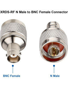Adaptador N macho a BNC hembra XRDS-RF 2 piezas 50 Ohmios 2