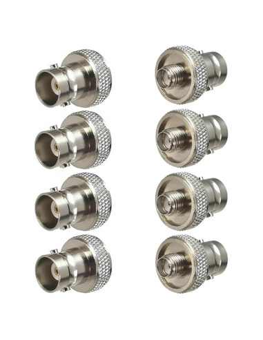 8 Adaptadores Coaxiales BNC Femenino a SMA Femenino 50 Ohm