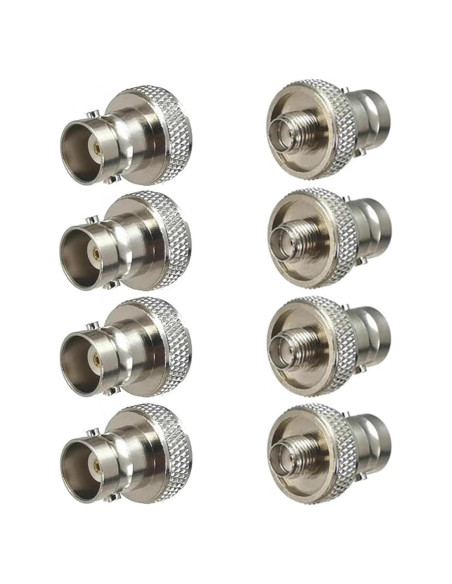 8 Adaptadores Coaxiales BNC Femenino a SMA Femenino 50 Ohm