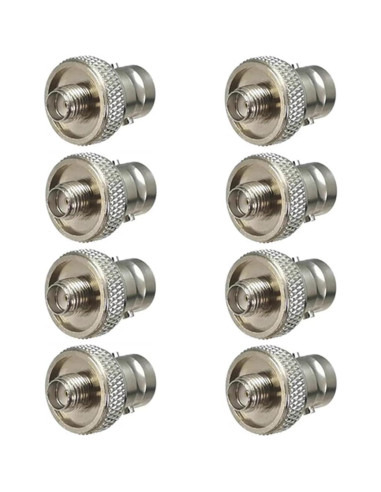 8 Adaptadores Coaxiales BNC Femenino a SMA Femenino 50 Ohm
