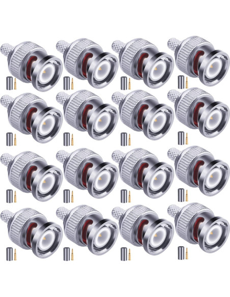 50 Conectores BNC Macho Crimp 50 Ohm para Cable Coaxial RG58 50 Conectores BNC Macho Crimp 50 Ohm para Cable Coaxial RG58