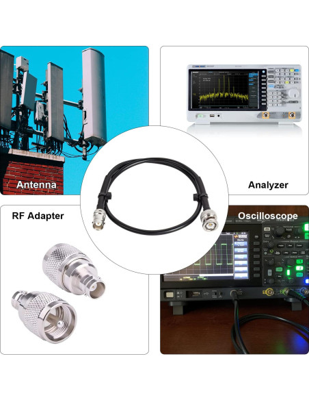 Cable Coaxial BNC Macho a Hembra 50 Ohm RG8X 0.61m - 2PCS