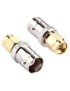 Adaptador Coaxial RF DHT Electronics SMA Macho a BNC Hembra - 2 Pcs
