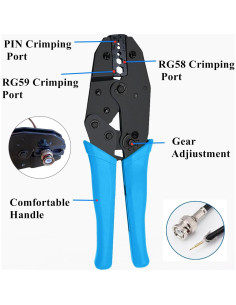 Kit de Herramientas de Crimpado BNC Dasxskj para RG58 RG59 2