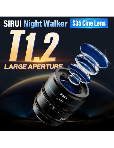 Lente Cine SIRUI Night Walker 24mm T1.2 Enfoque Manual