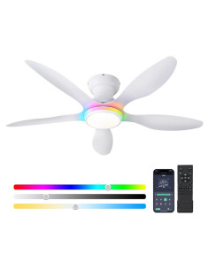 Ventilador de Techo BayDay 46" Blanco LED RGB Control Remoto
