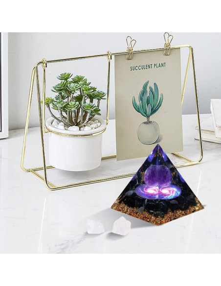 Pirámide Orgone Hopeseed de Amatista y Obsidiana 6cm Pirámide Orgone Hopeseed de Amatista y Obsidiana 6cm