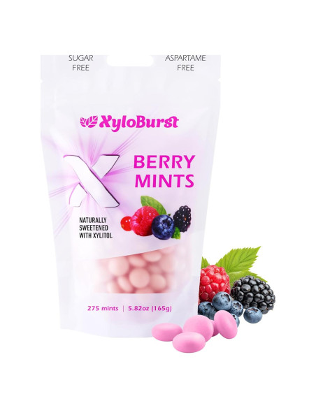 Mentas de Xilitol XyloBurst Baya 164g | Sin Azúcar, Veganas