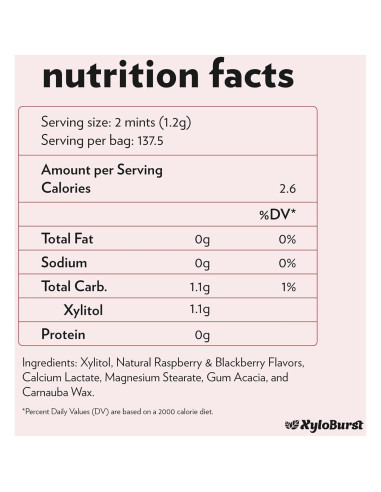Mentas de Xilitol XyloBurst Baya 164g | Sin Azúcar, Veganas