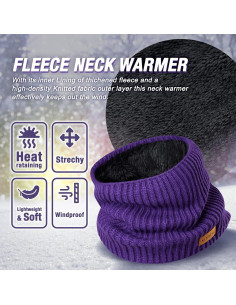 Gaiter de Cuello de Invierno Forro Polar Negro Unisex 2