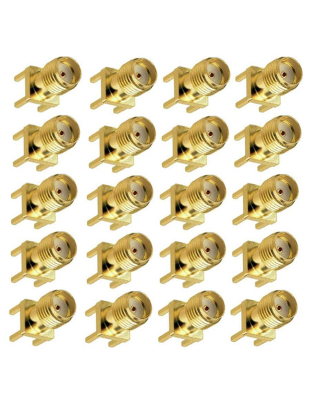 20 Conectores SMA Femeninos Montaje en PCB 50 Ohm GDQLCNXB