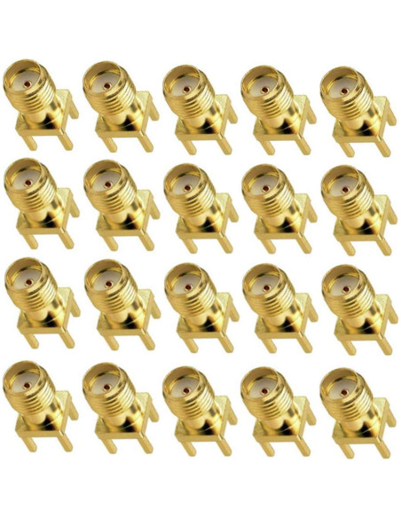 20 Conectores SMA Femeninos Montaje en PCB 50 Ohm GDQLCNXB