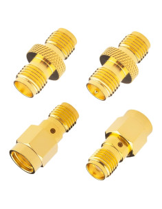 Kit de Conectores Boobrie SMA a RP-SMA 4 Piezas Coaxial