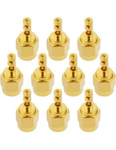 10 Conectores SMA Macho Soldadura 50 Ohm para RG178 1.37mm 2