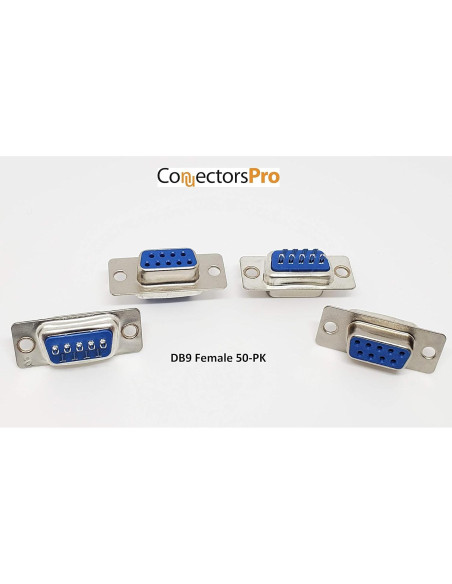 Conectores D-Sub hembra DB9 para soldar - Paquete de 50 Conectores D-Sub hembra DB9 para soldar - Paquete de 50