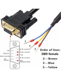 Cable DB9 RS232 XMSJSIY 1.5m Hembra para Transmisión de Datos 2