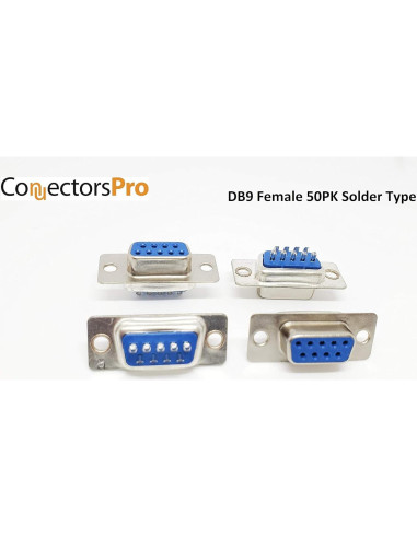 Conectores D-Sub hembra DB9 para soldar - Paquete de 50