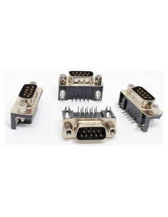 Conectores DB9 Macho Ángulo Derecho Montaje PCB - Paquete 10