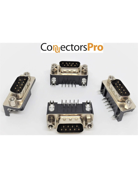 Conectores DB9 Macho Ángulo Derecho Montaje PCB - Paquete 10 Conectores DB9 Macho Ángulo Derecho Montaje PCB - Paquete 10