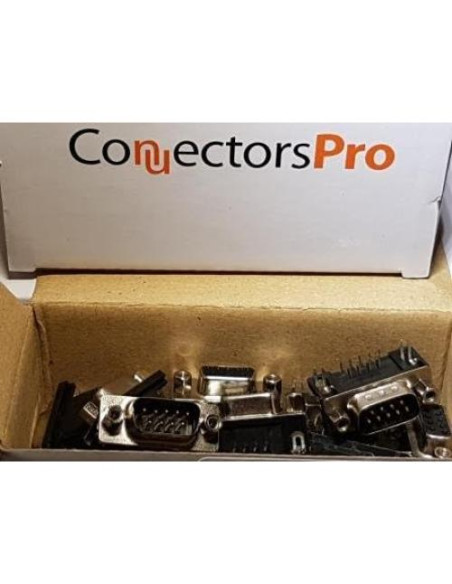 Conectores DB9 Macho Ángulo Derecho Montaje PCB - Paquete 10 Conectores DB9 Macho Ángulo Derecho Montaje PCB - Paquete 10