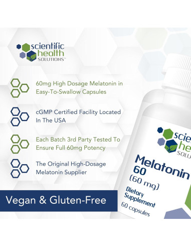 Melatonina 60mg Vegana en Cápsulas - Paquete de 2
