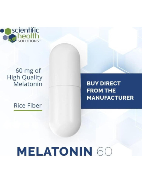 Melatonina 60mg Vegana en Cápsulas - Paquete de 2