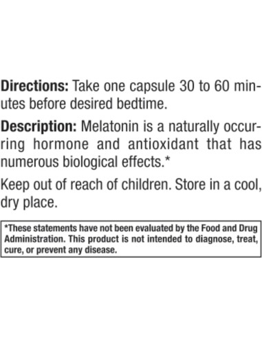 Melatonina 60mg Vegana en Cápsulas - Paquete de 2