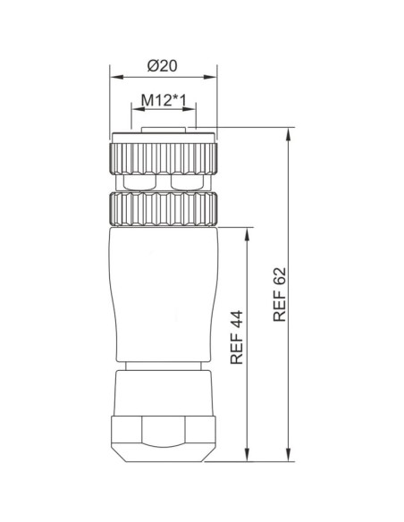Conector Femenino M12 4 Pines IP67 Elecbee - 2 Piezas