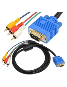 Cable VGA a RCA 1.5m KUJOBUY Adaptador AV Video