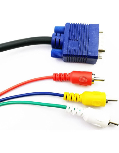 Cable VGA a RCA 1.5m KUJOBUY Adaptador AV Video