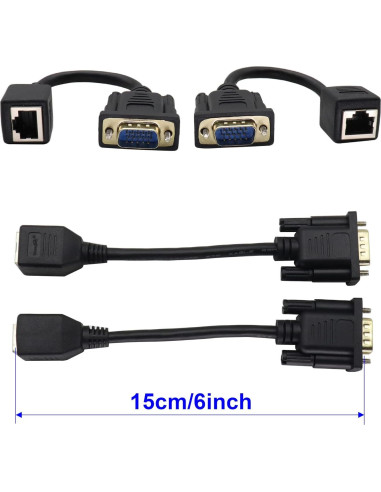 Adaptador VGA a RJ45 ZUYOOK 15cm 2Pack para Video Multimedia