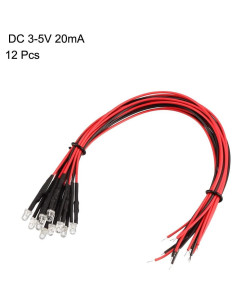 Luz LED Preconectada 3mm RGB uxcell - 12 Piezas 2