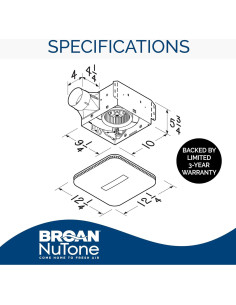 Ventilador de Escape Broan-NuTone AE110LK 110 CFM LED Blanco 2