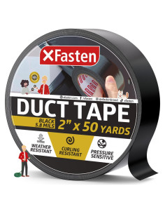 Cinta Adhesiva XFasten Negra 5cm x 45.72m Resistente al Clima