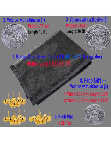 Pantalla de puerta de garaje YoFuZiHu 2.54x2.49m con imanes