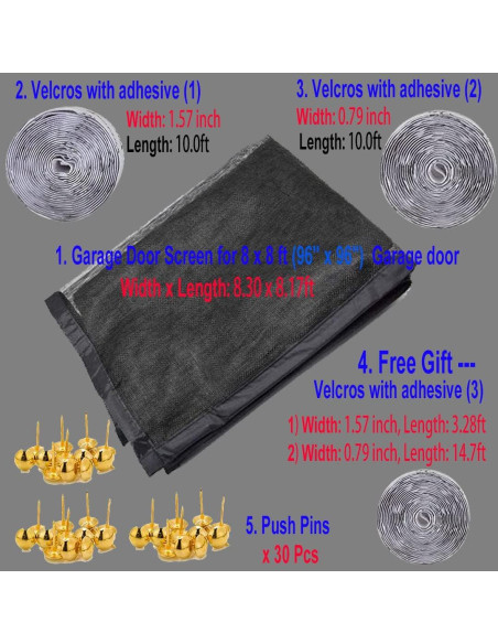 Pantalla de puerta de garaje YoFuZiHu 2.54x2.49m con imanes