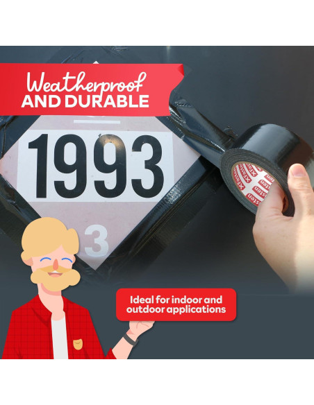 Cinta Adhesiva XFasten Negra 5cm x 45.72m Resistente al Clima