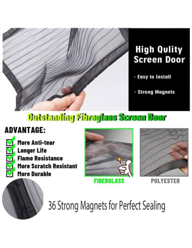 Pantalla de puerta de garaje YoFuZiHu 2.54x2.49m con imanes