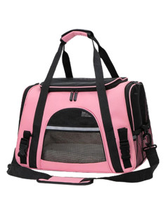 Transportín para Mascotas GENÉRICO Rosa 43.9x24.9x27.9 cm