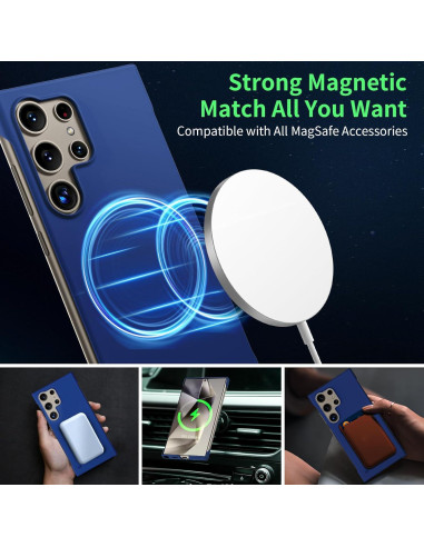 Funda Slim Magnética GRECAZO para Samsung Galaxy S24 Ultra - Azul