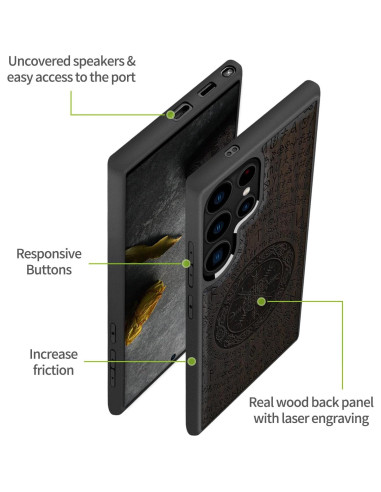 Funda Protectora Carveit de Madera para Samsung S25 Ultra