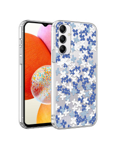 Funda Floral Transparente para Samsung Galaxy A14 5G - Azul