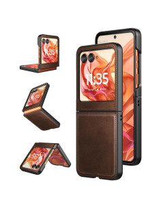 Funda Foluu para Motorola Razr 2024 - Cuero y PC Dura Slim