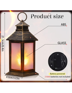 Linternas Vintage LED Tondiamo 2 Pcs 21.3 cm Bronce Decorativas 2