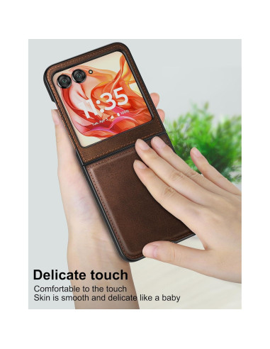 Funda Foluu para Motorola Razr 2024 - Cuero y PC Dura Slim