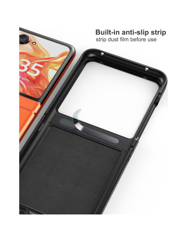 Funda Foluu para Motorola Razr 2024 - Cuero y PC Dura Slim