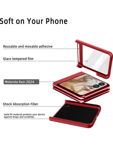 Funda delgada Haeuorey para Motorola Razr 2024 con soporte